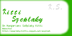 kitti szeplaky business card